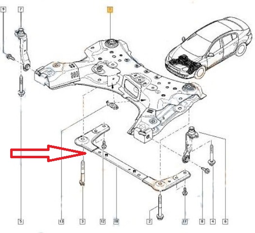 RENAULT-SCENIC--2--03/09;-CROSSMEMBER-FRONT-UNIT