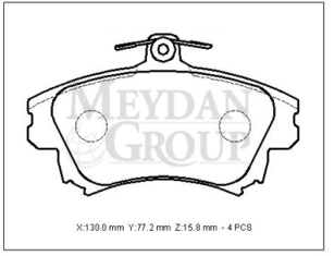 VOLVO S40- 01/04; ÖN FREN BALATASI 1,6/1,8/1,9/2,0 (DISK) (130X77,2X15,8) (DAIWA)