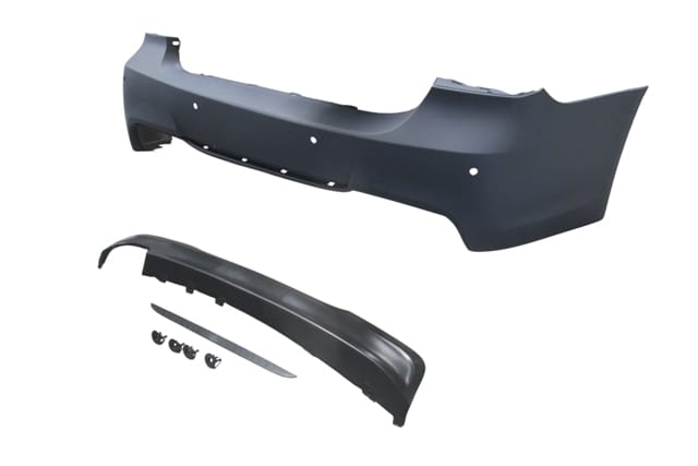 BMW 3 SERI- E90- 05/11; ARKA TAMPON ASTARLI (SENSÖR DELİKLİ/KARLIKLI/TEK EGZOSLU/ÇEK.KAPAKLI) M-TECH