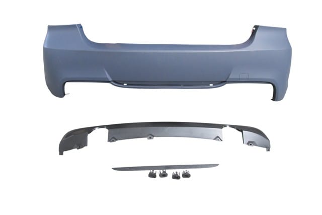 BMW 3 SERI- E90- 05/11; ARKA TAMPON ASTARLI(SEN. YUVALI/KARLIKLI/ÇİFT EGZOS/ ÇEK.KAPAKLI)M-TECH/335İ
