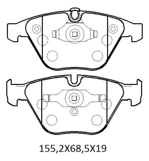 BMW 5 SERI- E60- 04/10; ÖN FREN BALATASI (KABLOSUZ) (DİSK) (155,2X68,5X19)(BRAMAX)