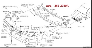 NISSAN-PRIMERA--P11--00/02;--FRONT-BUMPER-REINFORCEMENT-UPPER