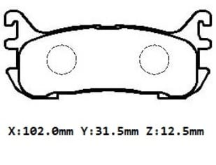 MAZDA 323- FAMILIA- 95/97; ARKA FREN BALATASI (DİSK)(102X31.5X12.5)(DAIWA)