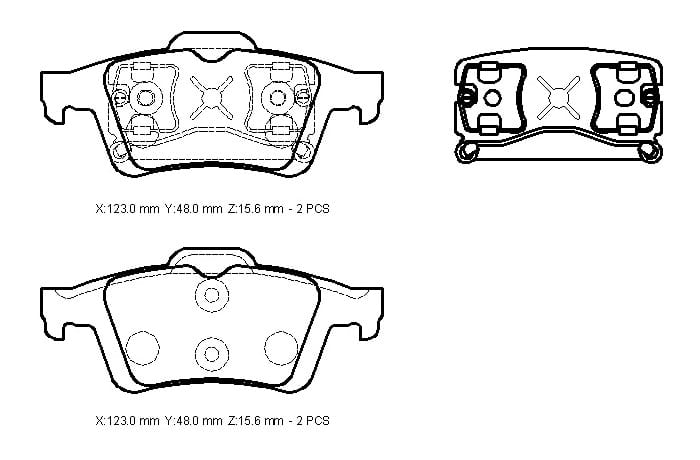 FORD FOCUS- SD/HB- 08/11; ARKA FREN BALATASI (DİSK) (123X48X15,6) (BRAMAX)